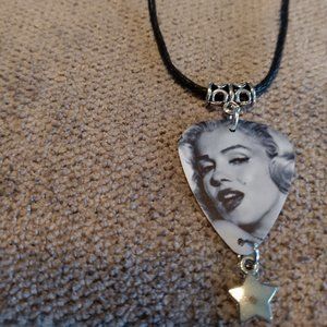 MARILYN MONROE GUITAR PICK NECKLACE -EARRINGS SET